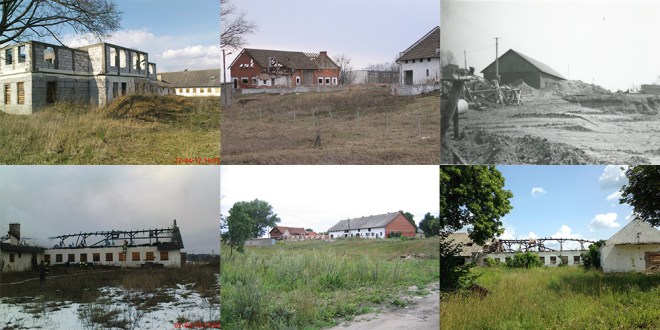 Gospodarstwo szkolne przed zniszczeniem i to co z niego zostało czyli "Krajobraz po bitwie" 