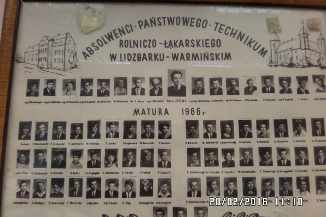 Fot. 9. Uwieńczeniem nauki w szkole było świadectwo maturalne. Ale też cenną pamiątką jest sporządzone na zakończenie nauki w technikum tableau.